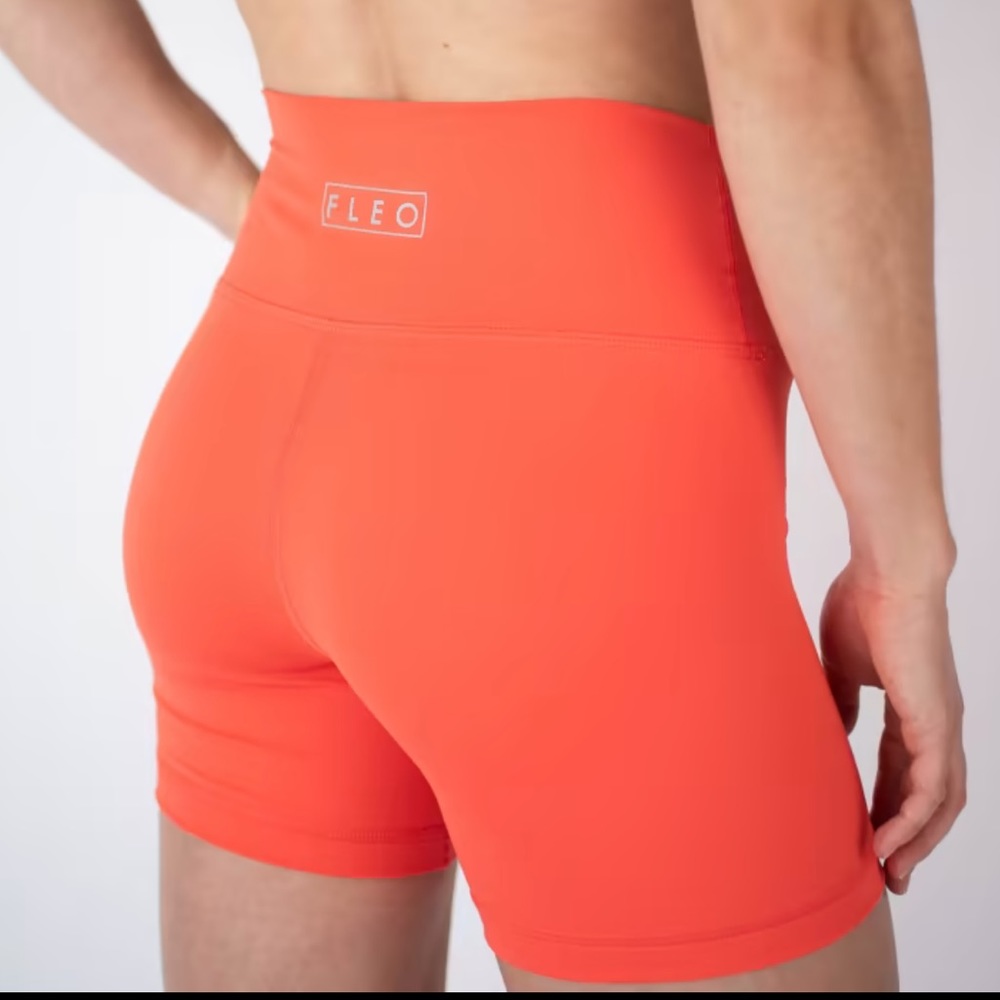 FLEO hot coral biker shorts